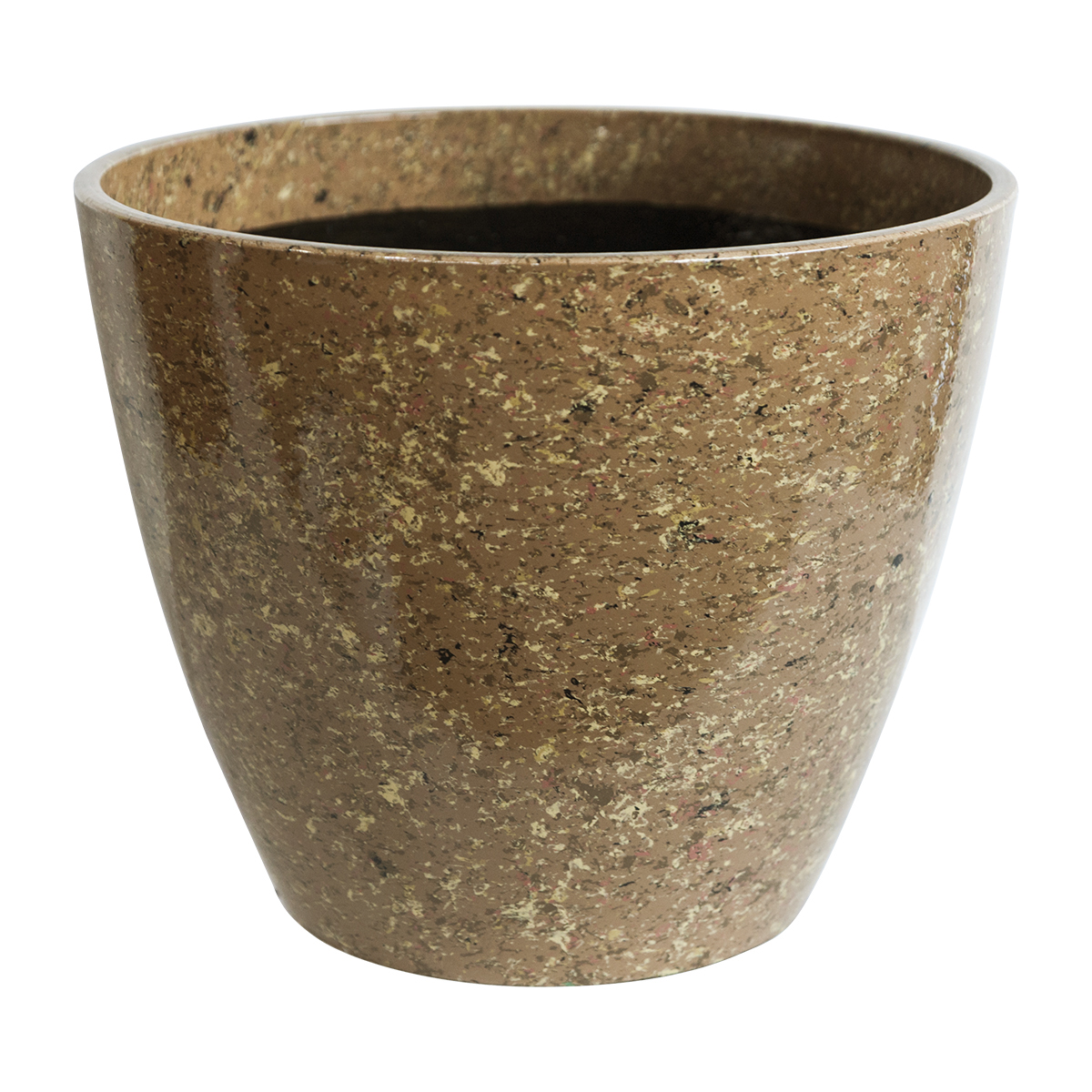 Speckled brown flower pot