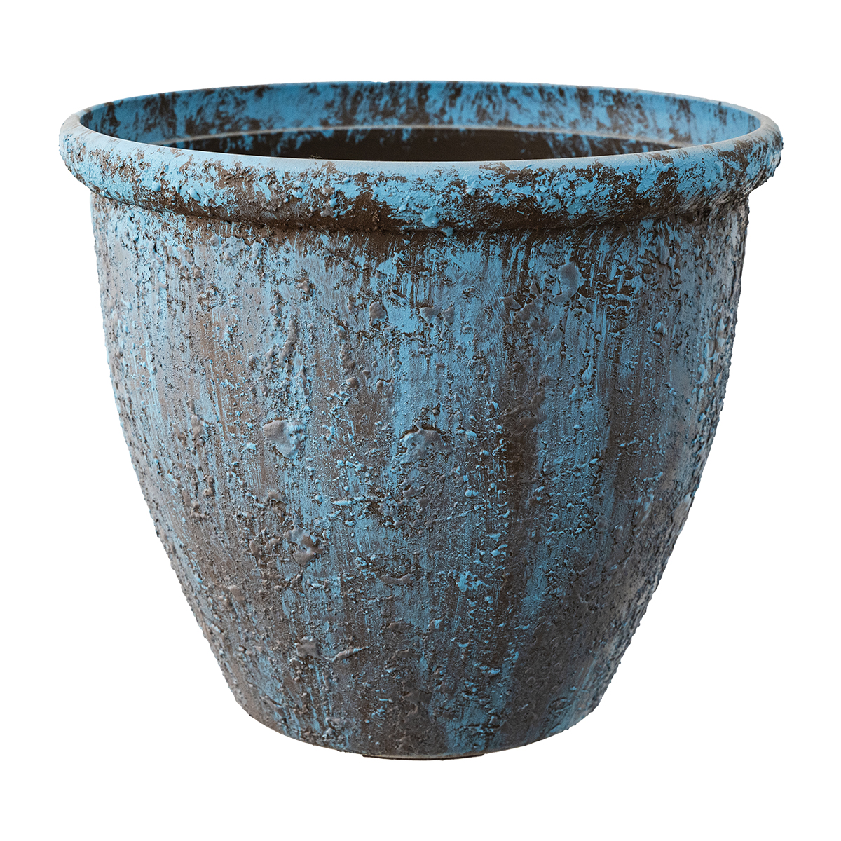 Vintage-styled Blue Flower Pot