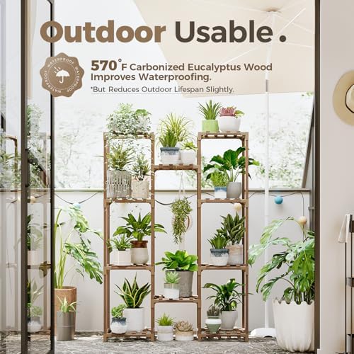 Outdoor Eucalyptus Wood Plant Stand