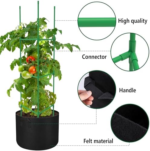 Tomato Plant Support Cage with Grow Bag