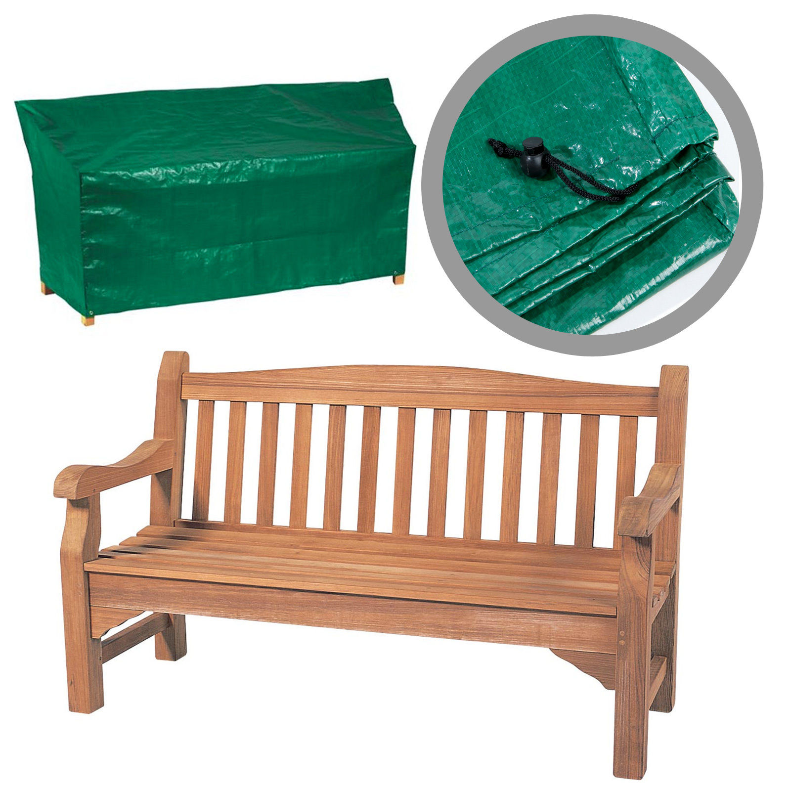 Wooden Garden Bench with Waterproof Cover