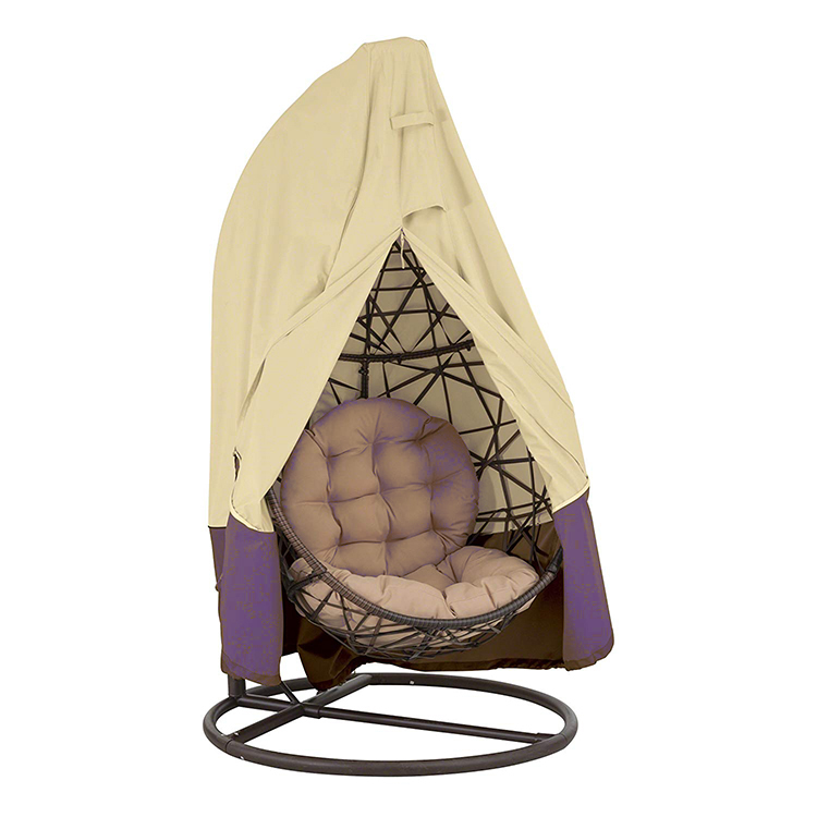 Outdoor Hanging Egg Chair with Canopy Cover