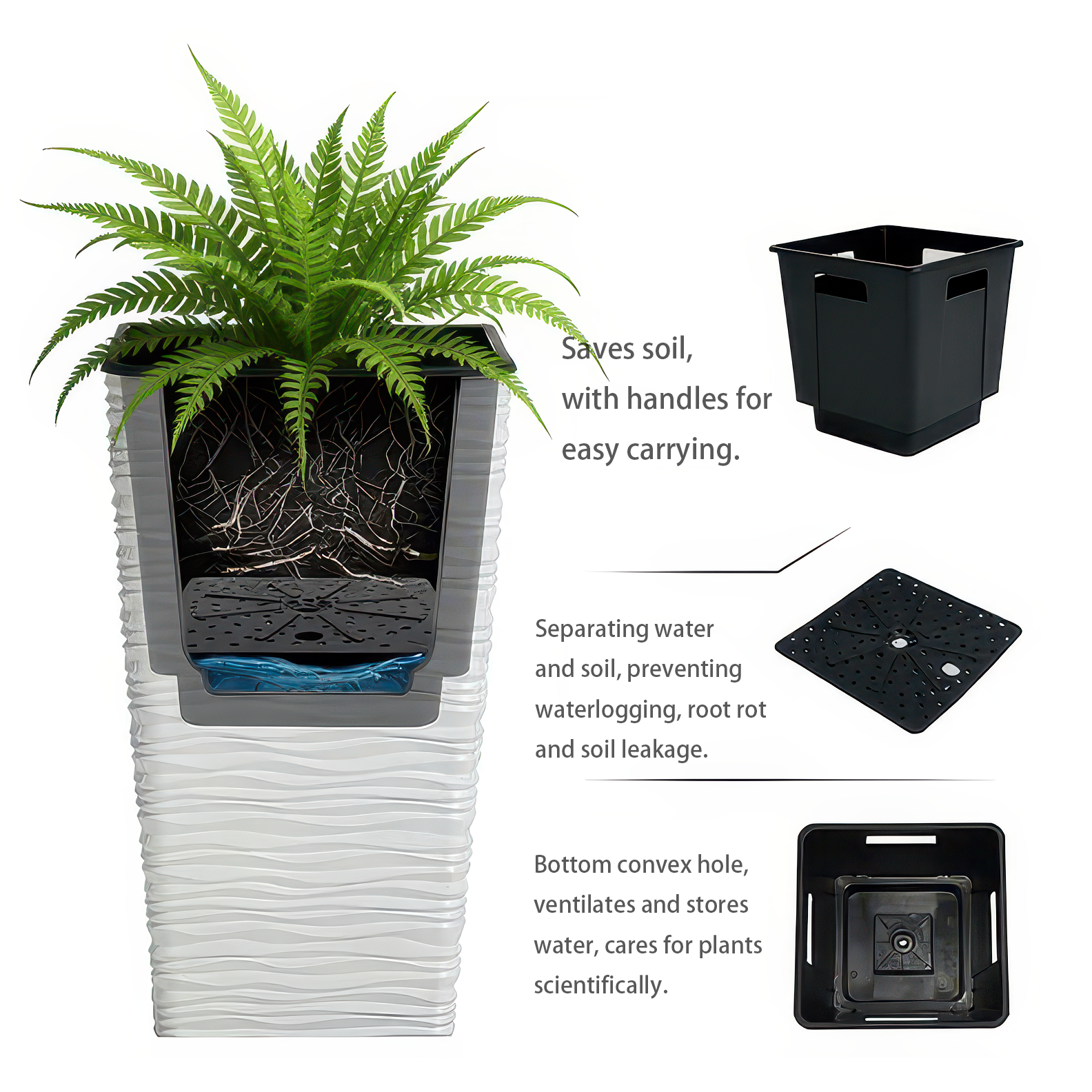 Viorna Garden Tall Tapered Planter