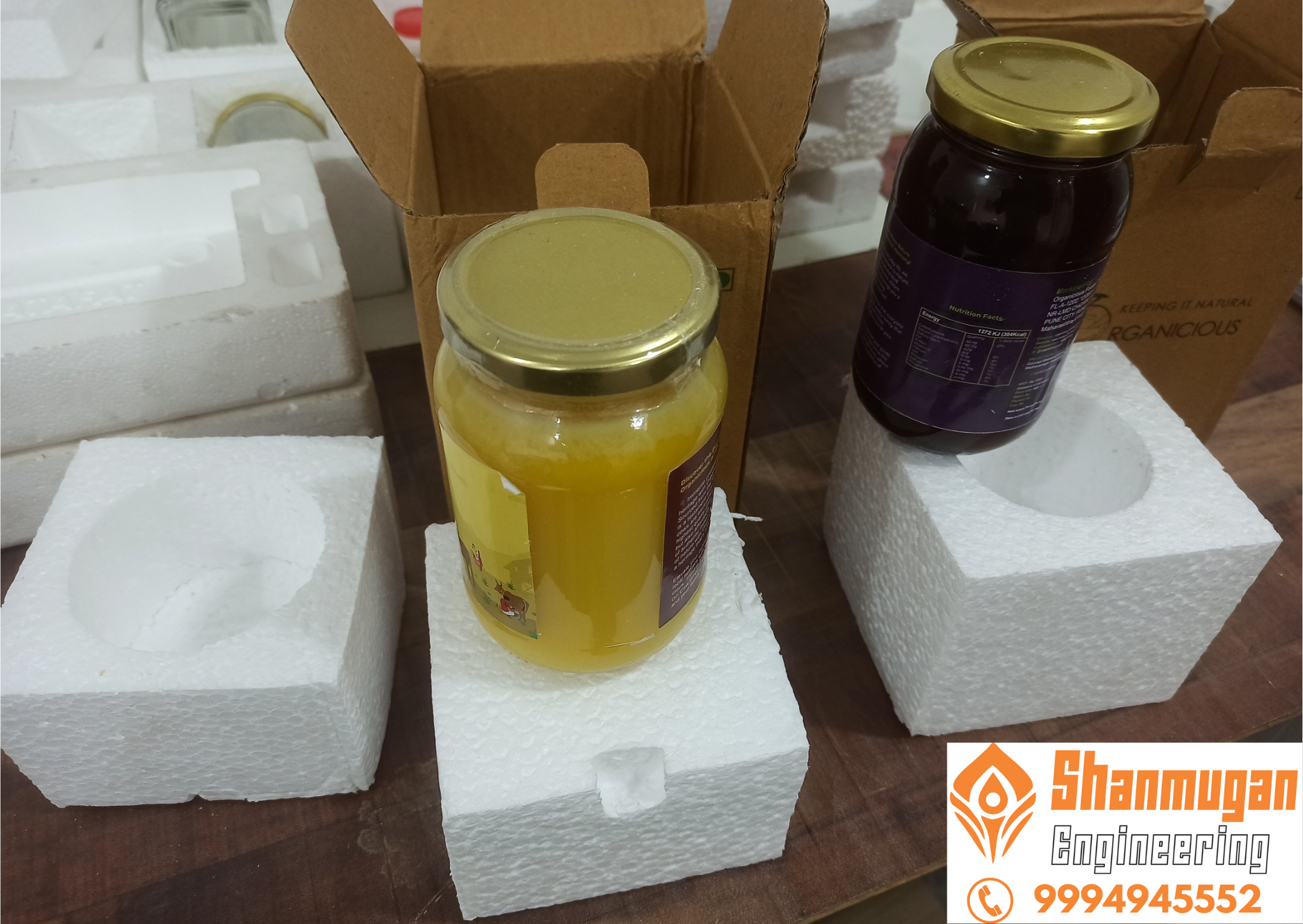 Glass Jars with Honey and Jam