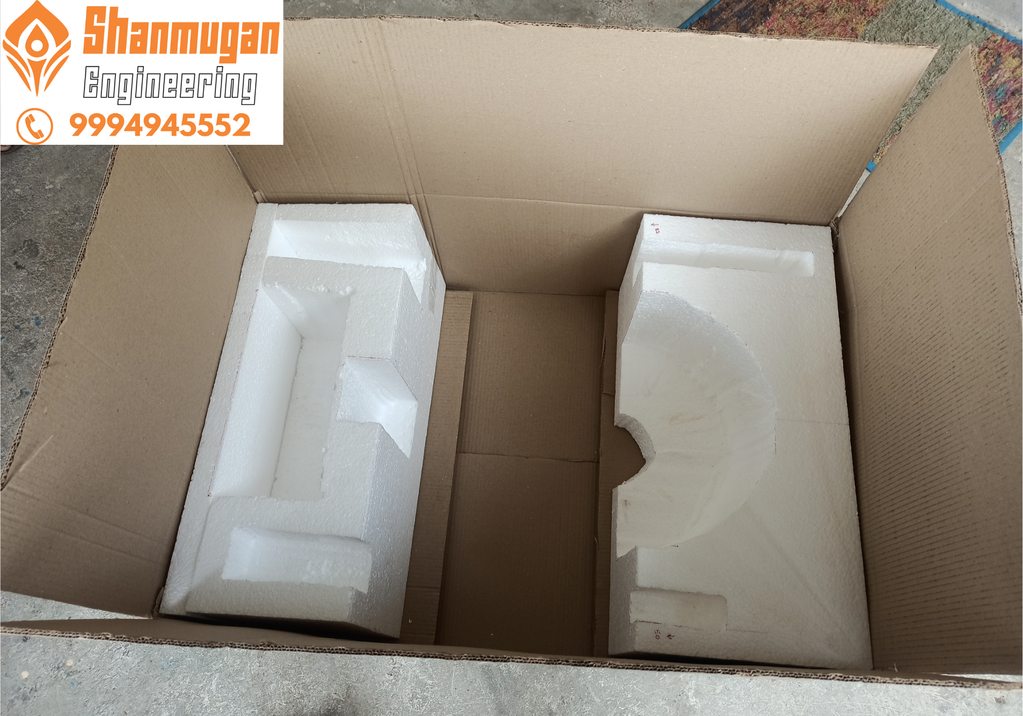 Carton Box , Bottles and Thermocol Packing Combo
