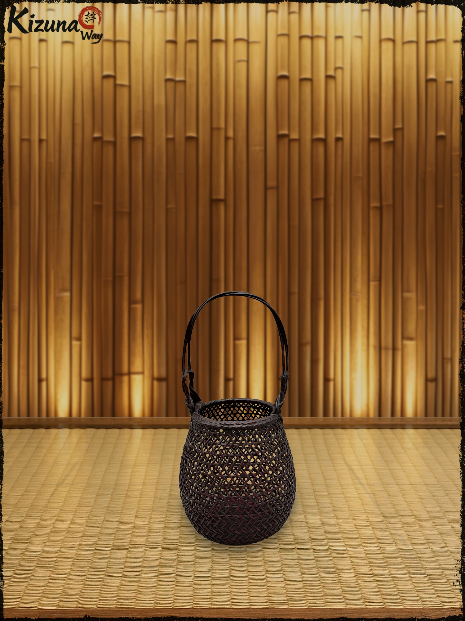 Vintage Japanese Bamboo Flower Basket (Hanakago 花籠)