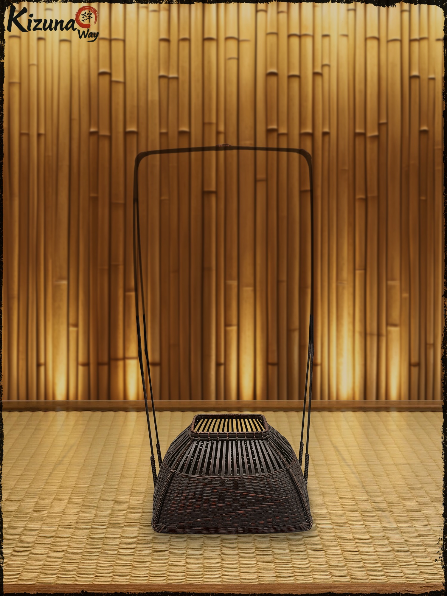 Antique Japanese Bamboo Flower Basket (Hanakago 花籠)