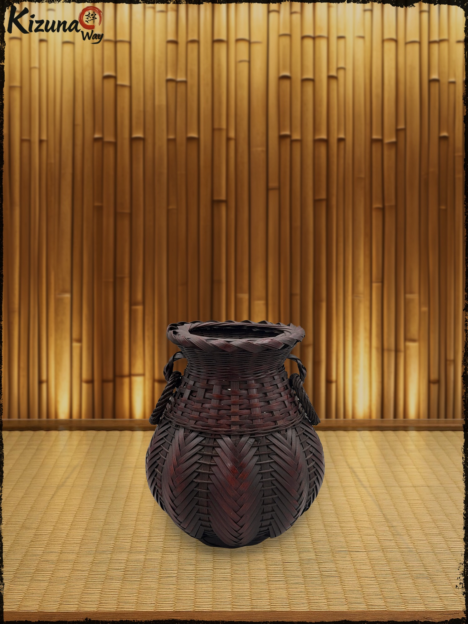 Antique Japanese Bamboo Flower Basket (Hanakago 花籠)