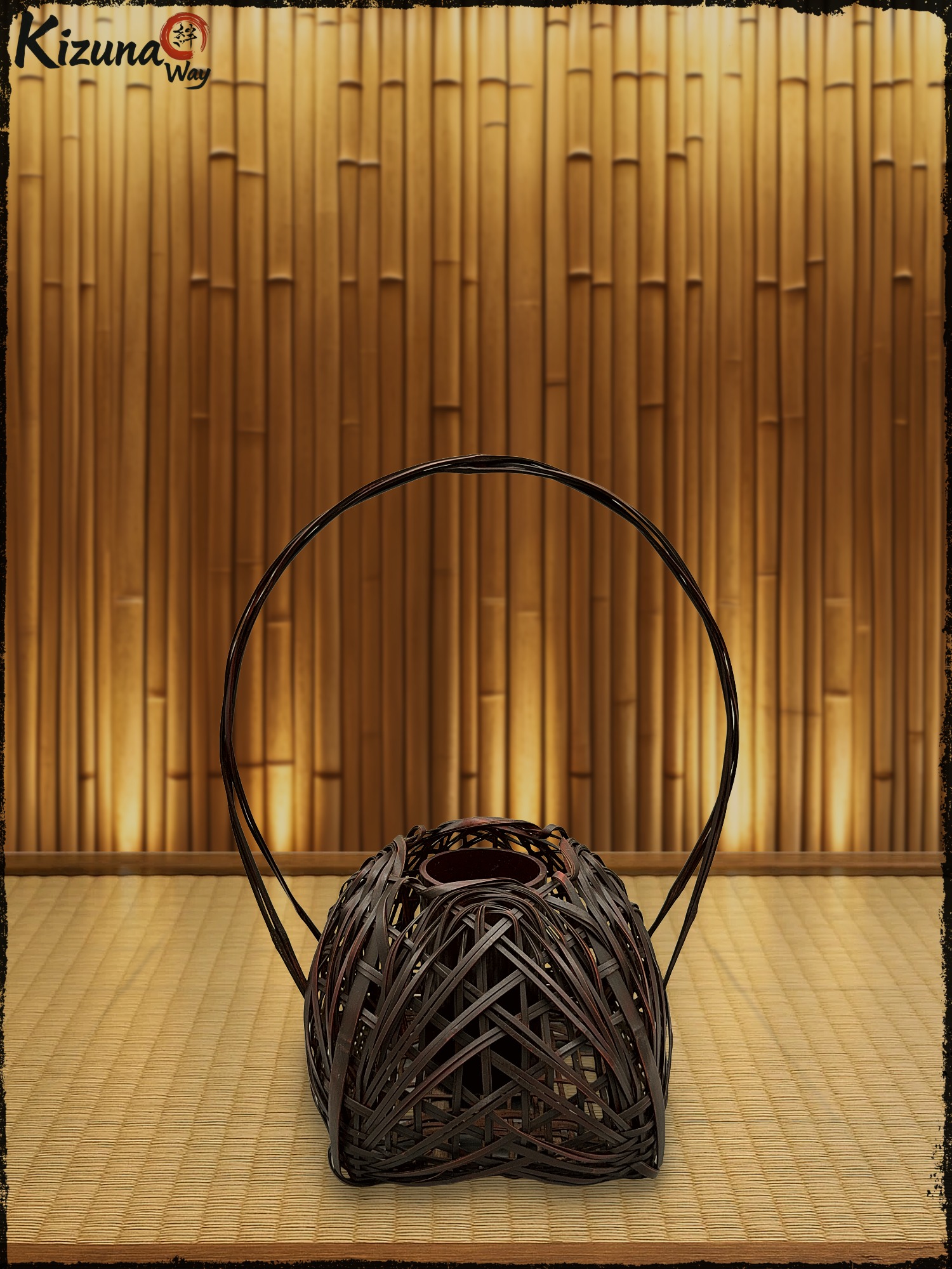 Antique Japanese Bamboo Flower Basket (Hanakago 花籠)
