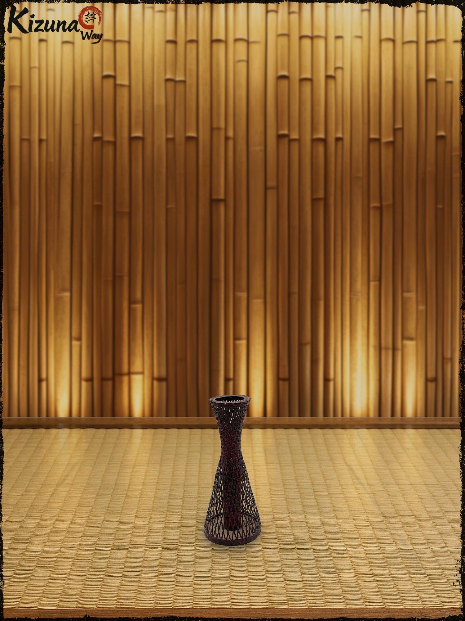 Antique Japanese Bamboo Ikebana Basket (Hanakago)