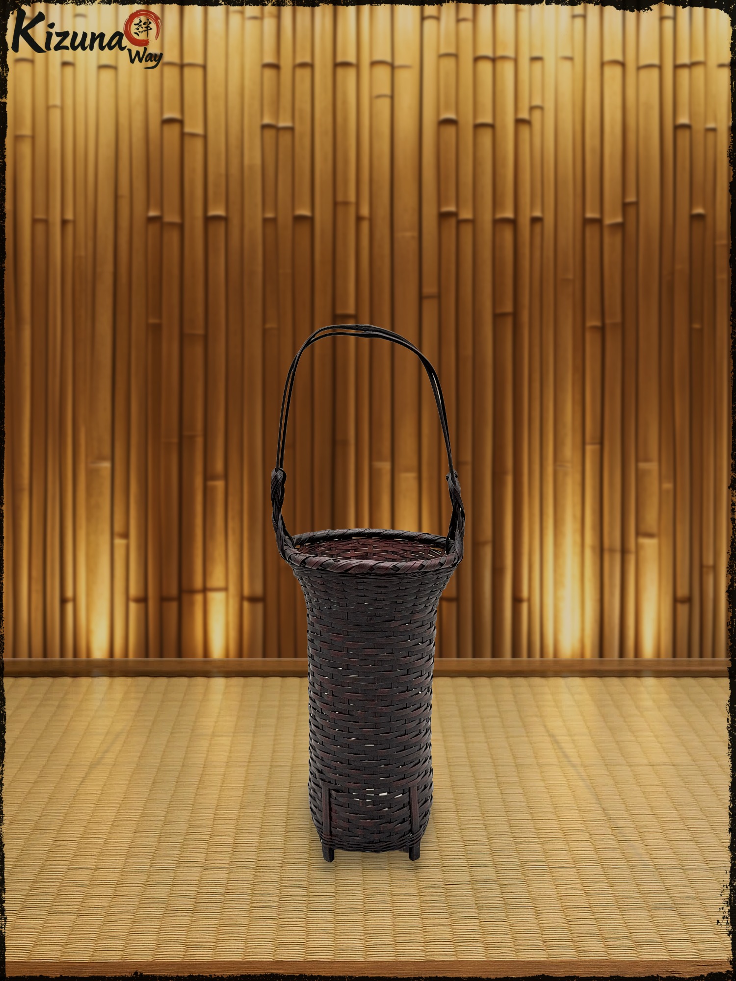 Antique Japanese Bamboo Flower Basket (Hanakago 花籠)