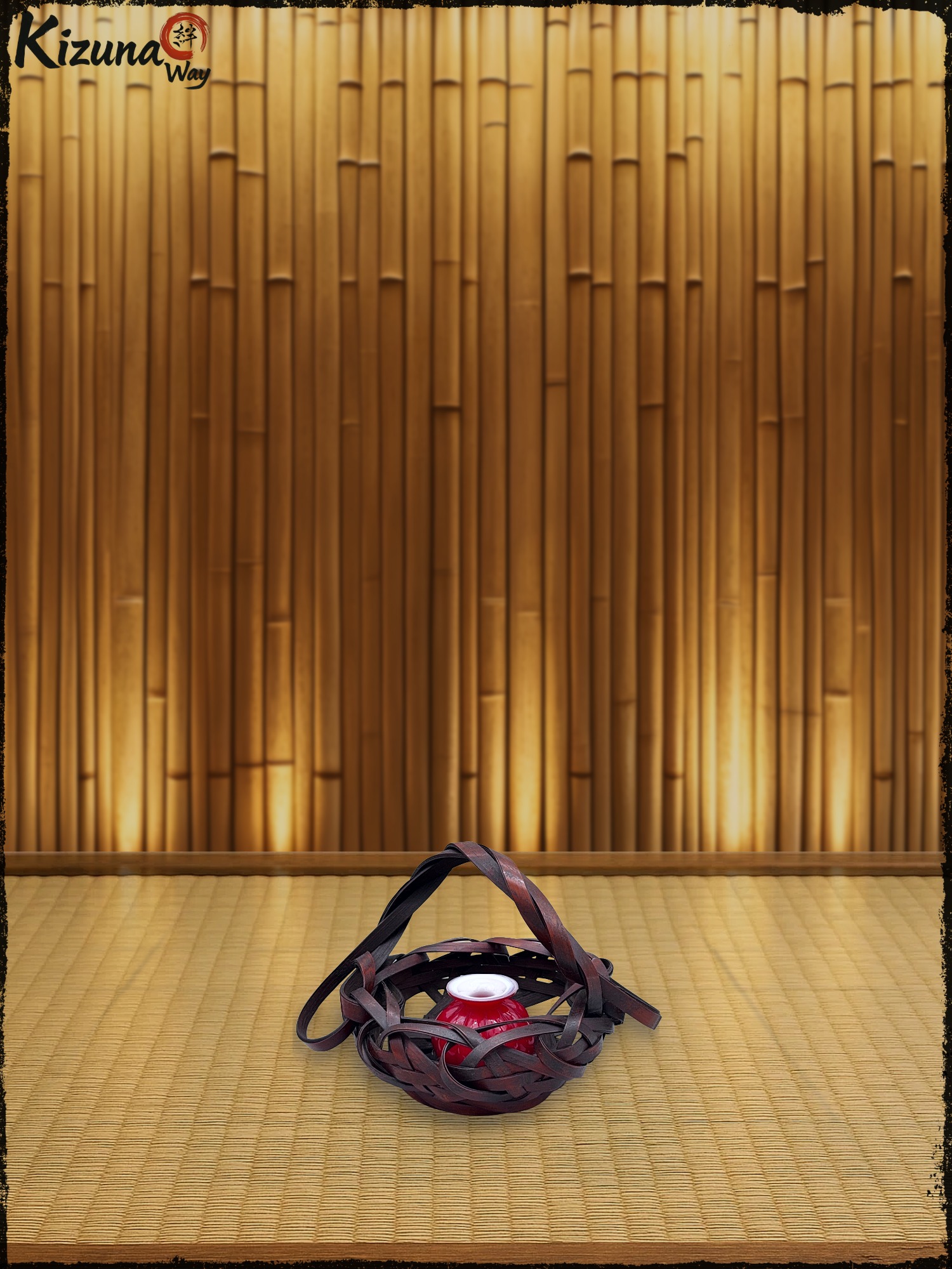 Antique Japanese Bamboo Flower Basket (Hanakago 花籠)