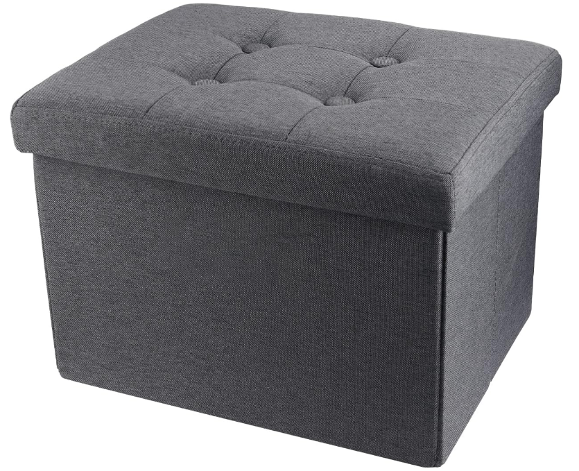 Ottoman Storage Ottoman Footrest Stool Small Ottoman with Storage Foldable Ottoman Foot Rest Footstool Bench for Living Room 17x13x13inches Grey