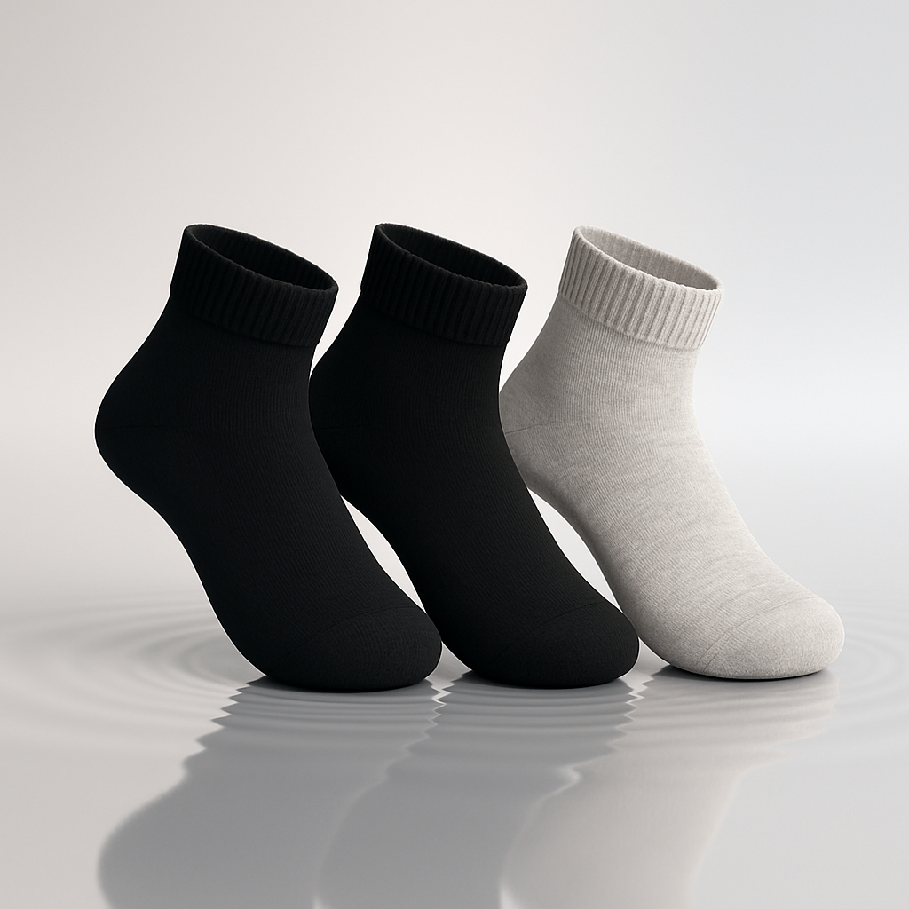 Conjunto de 3 pares de meias masculinas básicas