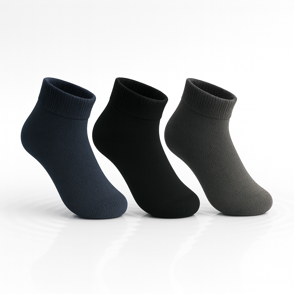 Conjunto de 3 pares de meias masculinas básicas