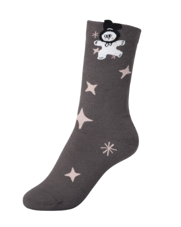 Meia cinza com boneco 