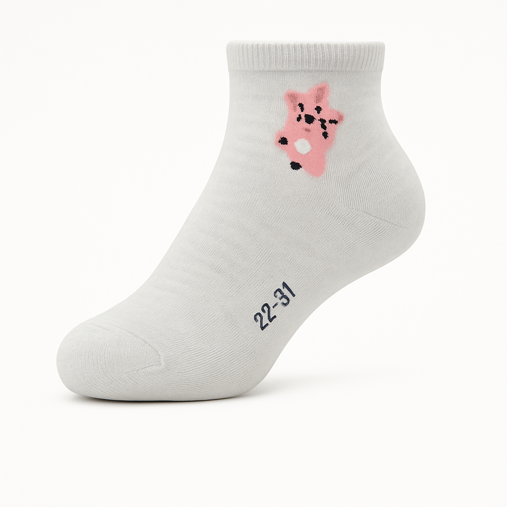 Meia cinza com urso de leopardo