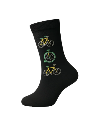 Meia preta com bicicletas