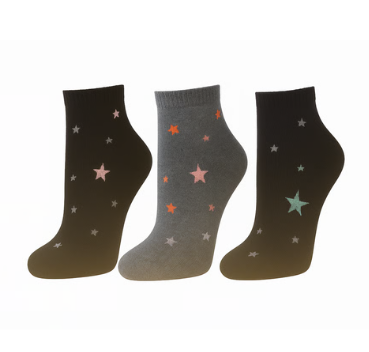 Conjunto de 3 Pares de Meias com estrelas