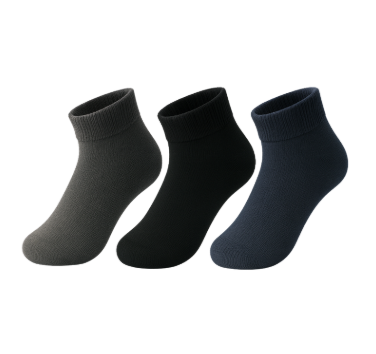 Conjunto de 3 pares de meias masculinas básicas