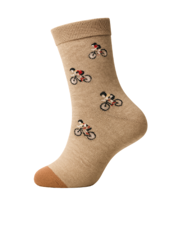 Meia bege com ciclistas