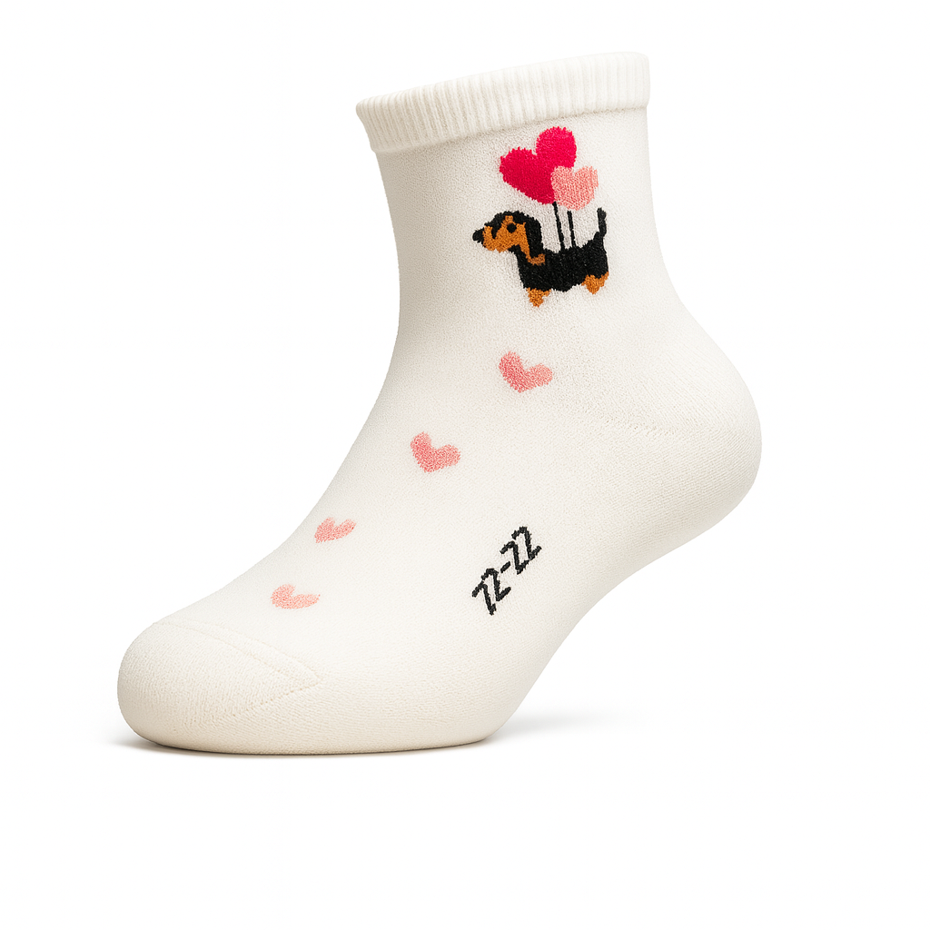 Meia infantil com cachorro