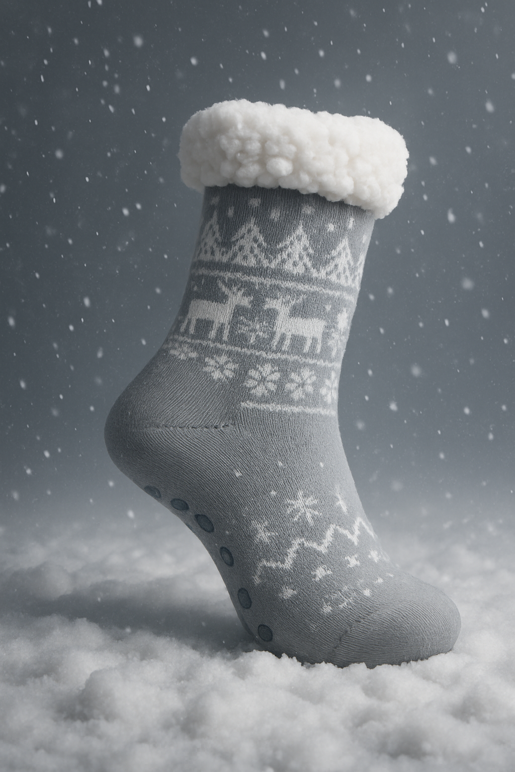 Meia de Inverno com Estampa Nórdica