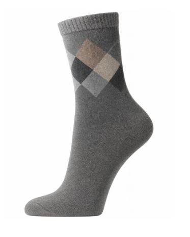 Meia de lã com padrão xadrez