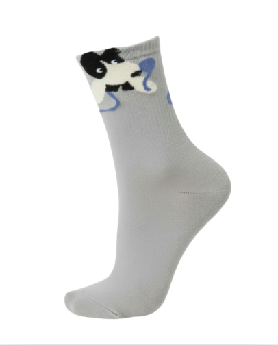 Meia cinza com Cãozinho