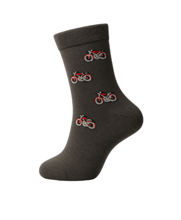 Meia Cinza escuro com motas