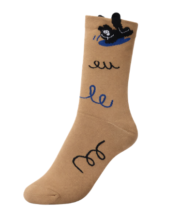 Meia divertida castanha