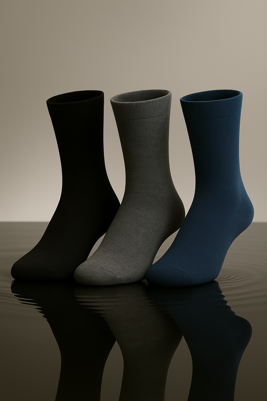 Conjunto de 3 pares de meias masculinas clássicas