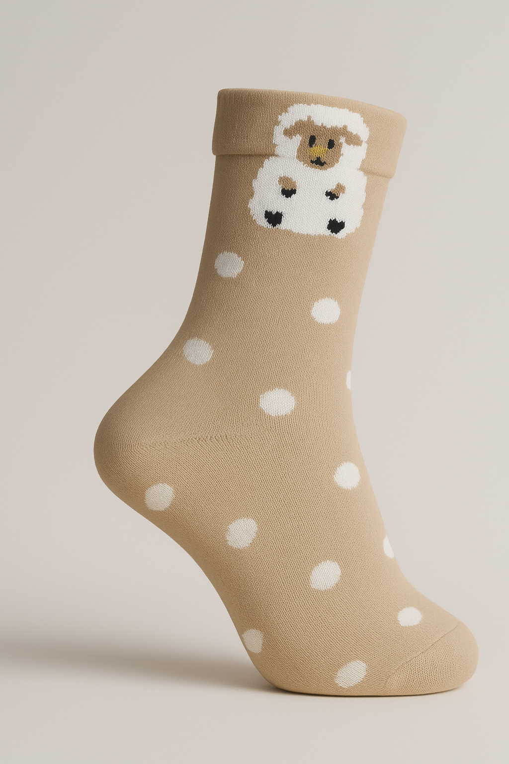 Meia estampada de ovelha