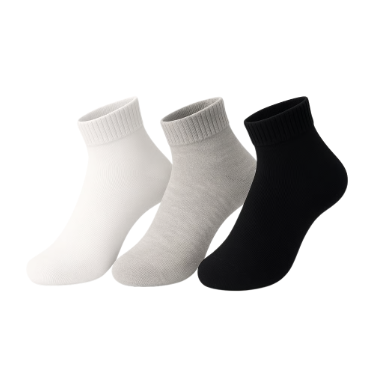 Conjunto de 3 pares de meias masculinas básicas