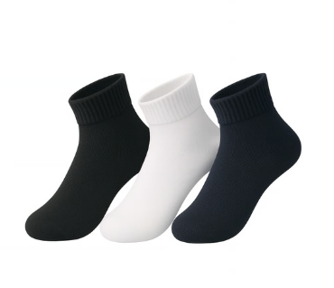 Conjunto de 3 pares de meias masculinas básicas