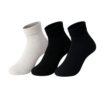 Conjunto de 3 pares de meias masculinas básicas