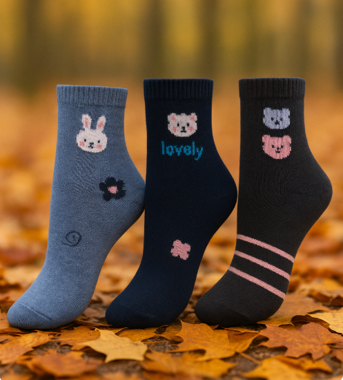 Conjunto de 3 Pares de Meias divertidas