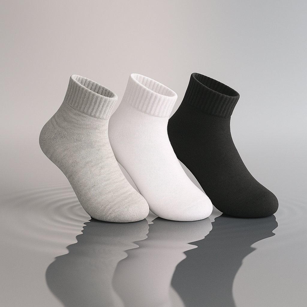 Conjunto de 3 pares de meias masculinas básicas