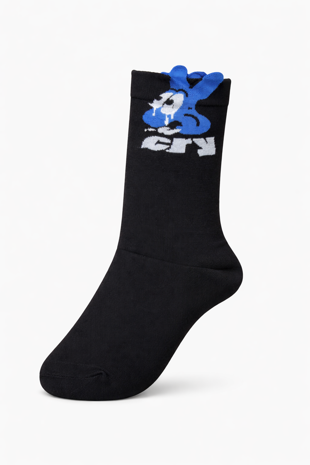 Meia preta com personagem de chorão