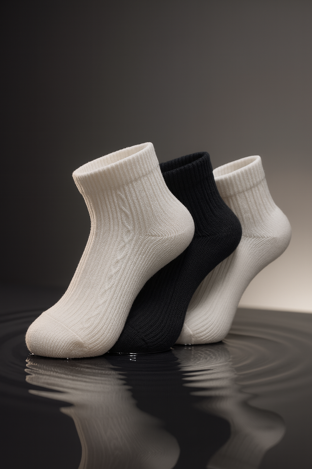 Conjunto de 3 pares de meias de algodão de criança 32-36
