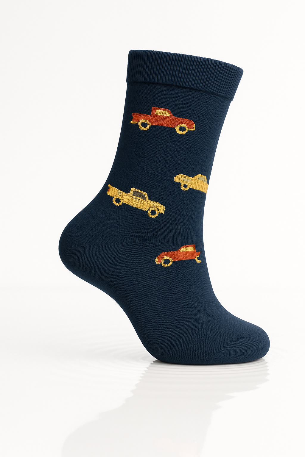 Meia azul com carros 