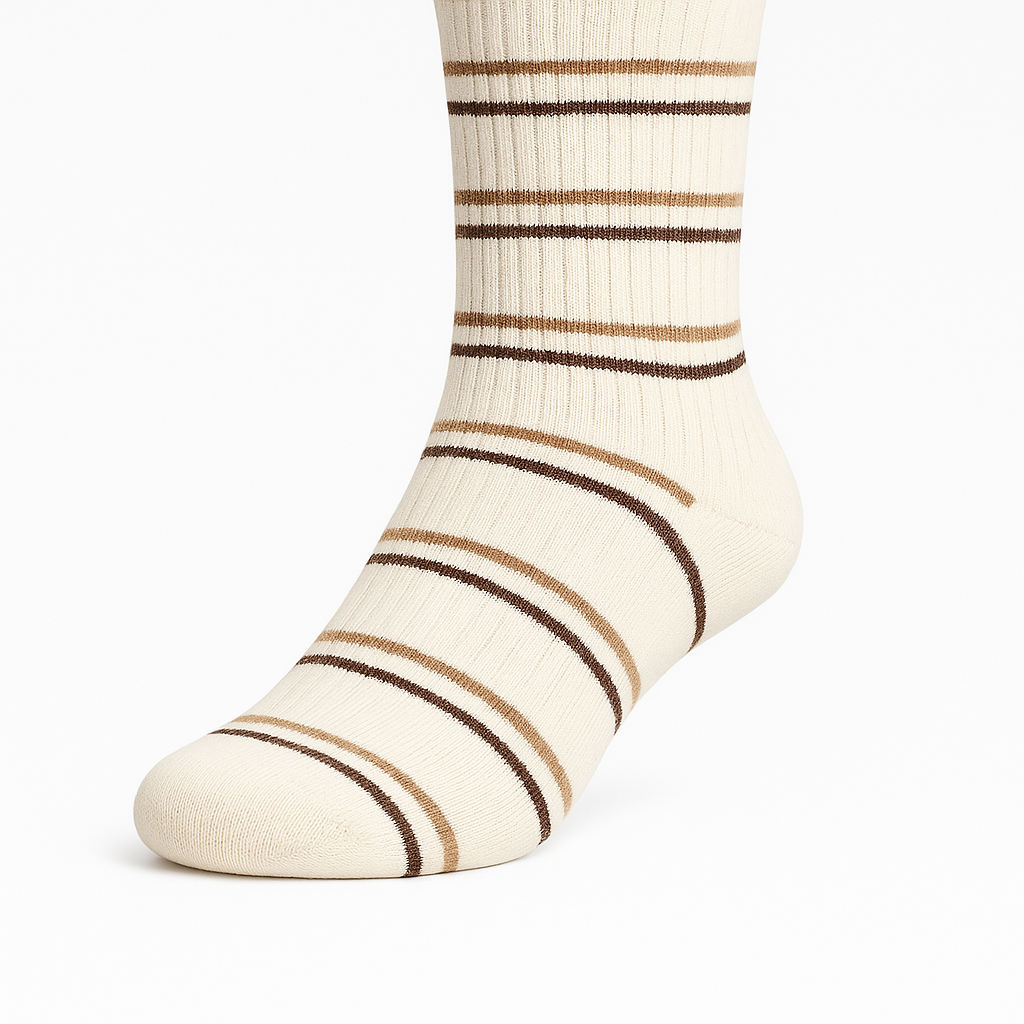 Meia listrada branca