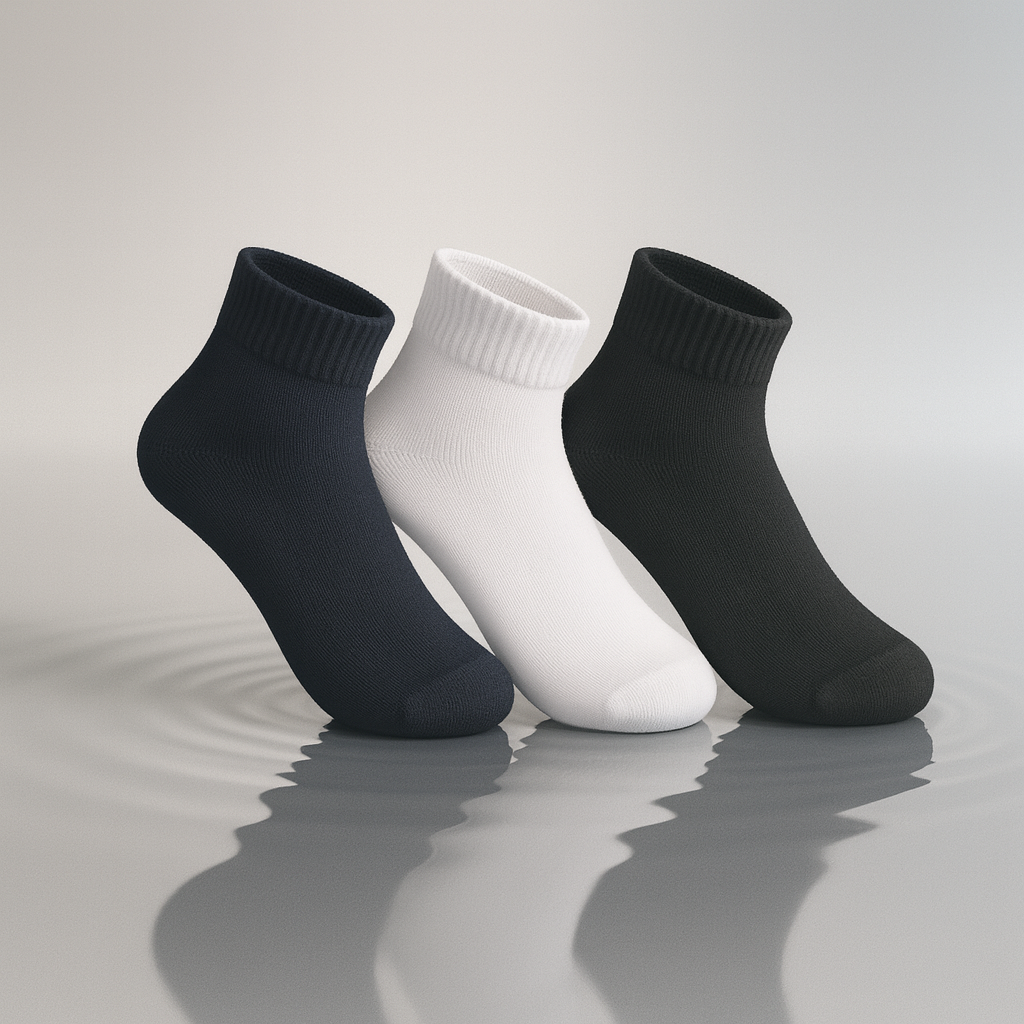 Conjunto de 3 pares de meias masculinas básicas
