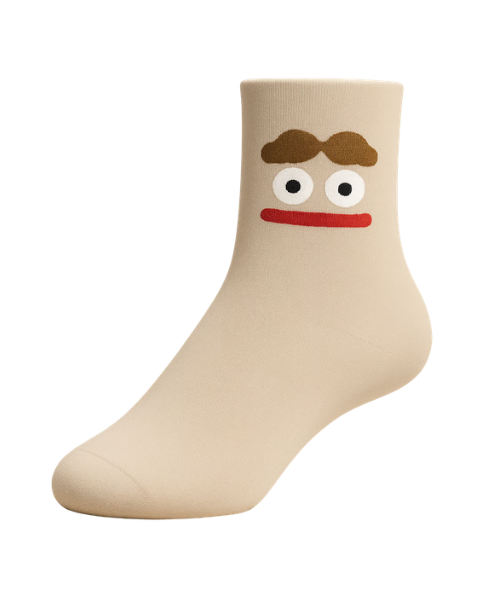 Meia Divertida cinza claro