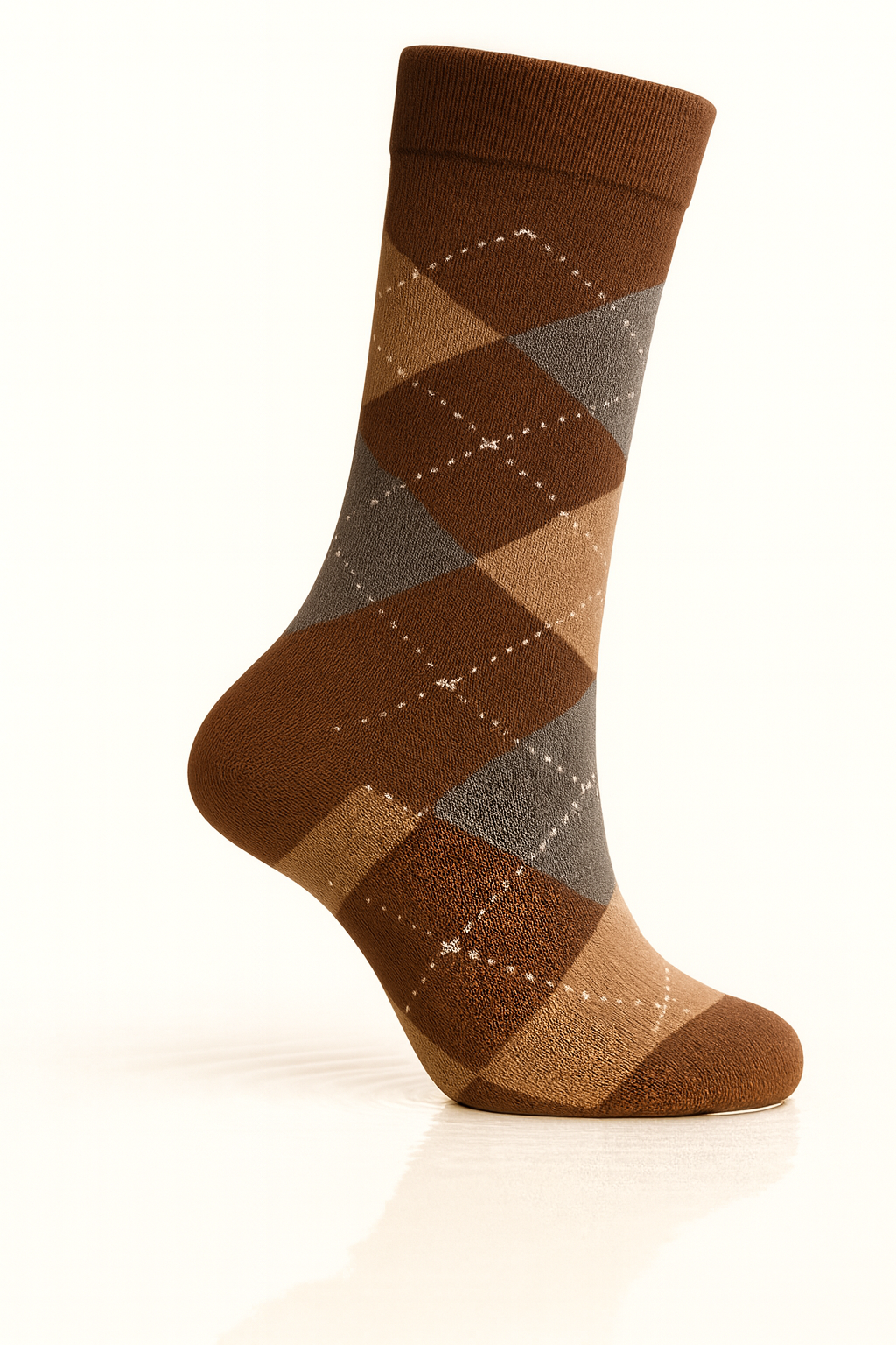 Meia Argyle Marrom