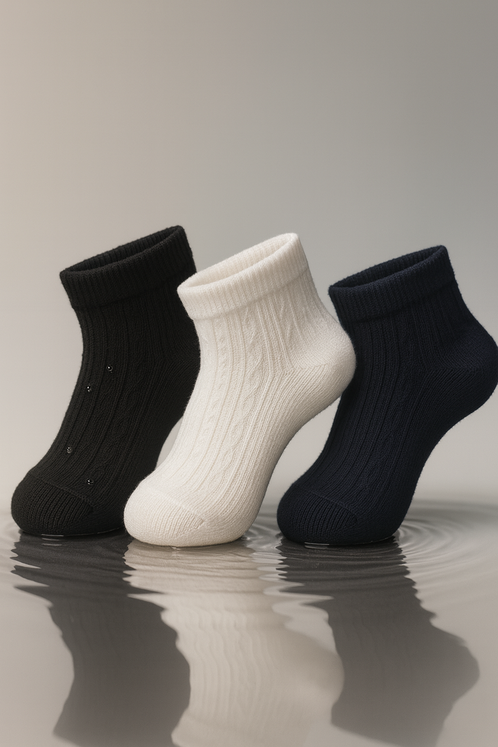 Conjunto de 3 pares de meias de algodão de criança 27-31