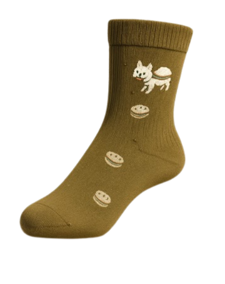 Meia Verde e Cachorrinho com Hambúrguer