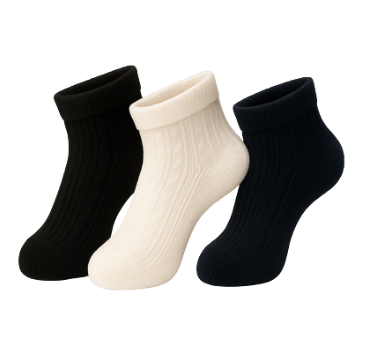 Conjunto de 3 pares de meias de algodão de criança 