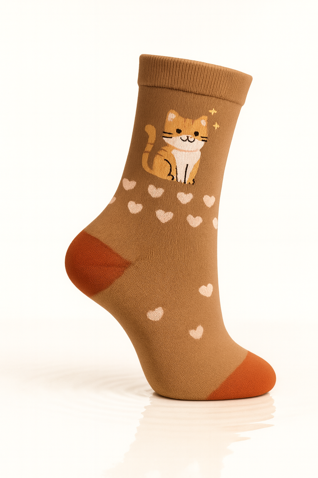 Meia com Estampa de Gato