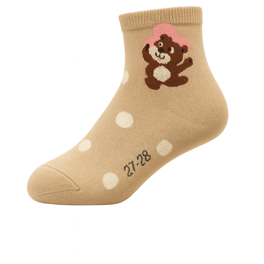 Meia infantil com desenho de ursinho